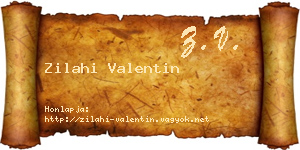Zilahi Valentin névjegykártya